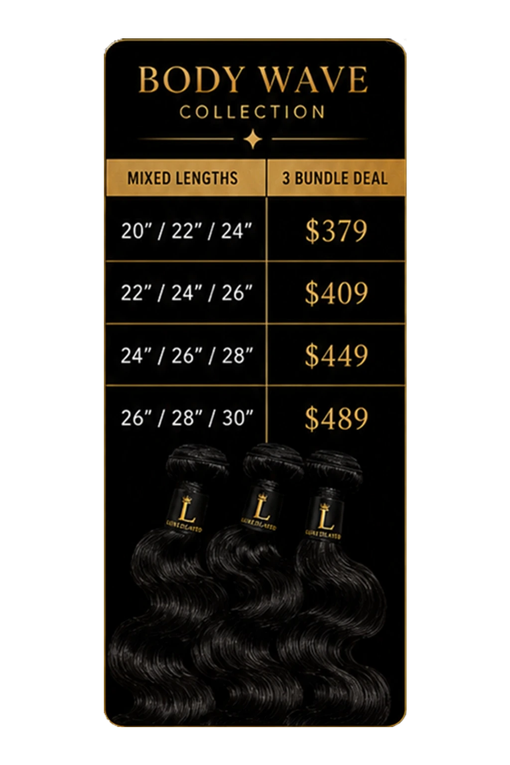 3-Pack Body Wave Raw Collection Mixed